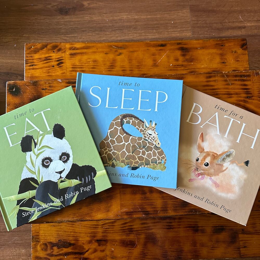 Bundle of 3 Time To Eat, Time To Sleep, Time For A Bath Hardcover Books